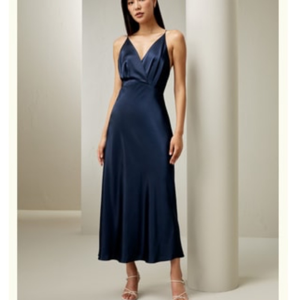 LilySilk Black Tie Maxi Dress